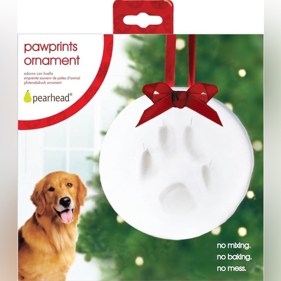 Pearhead Pet Pawprint Round Hanging Clay Ornament Kit Christmas Holiday Keepsake - Picture 10 of 10